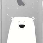 Coque semi-rigide transparente (petit ours blanc) – Packshot