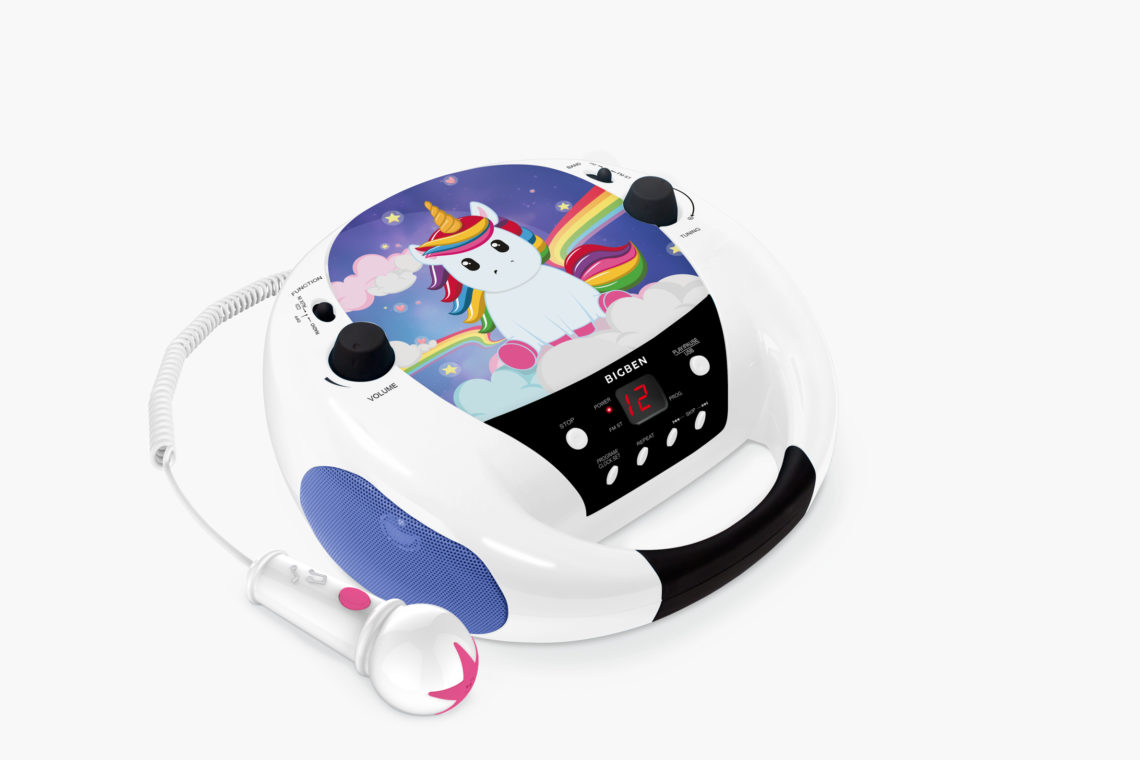 Lecteur CD portable Bigben Kids, Micro intégré - Rainbow Unicorn - Français