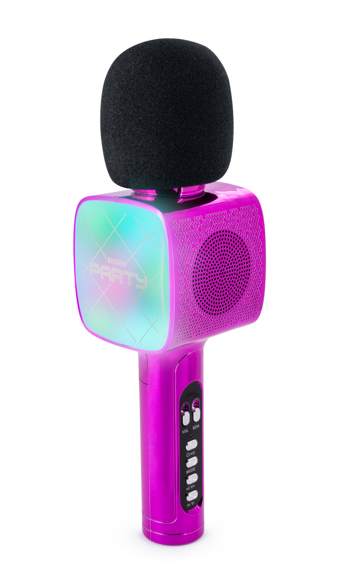 Microphone jouet Mic It Shine avec support lumineux Microphone extensible  avec fonction Bluetooth et base lumineuse