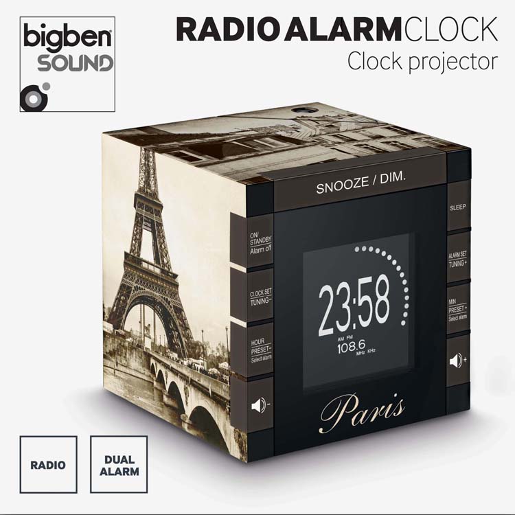 Clock Radio Projector “Paris” RR70PPARIS BIGBEN | Bigben EN | | Audio | Lumin'US | Bigben Party | Aromasound |Gaming-Zubehör | Games