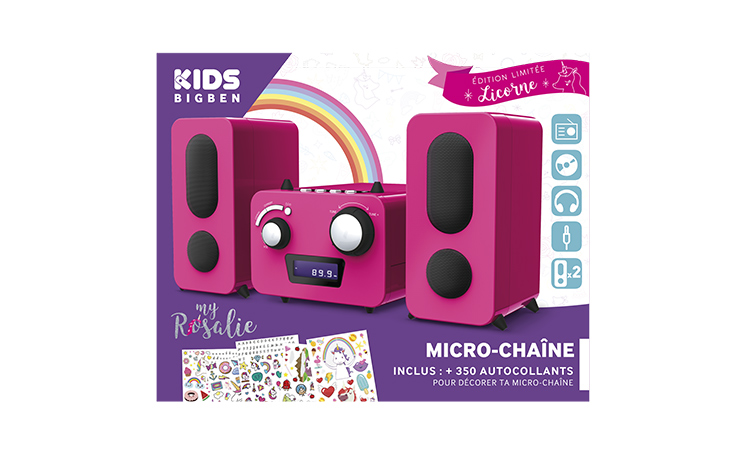 Lecteur CD portable Bigben Kids, Micro intégré - Rainbow Unicorn