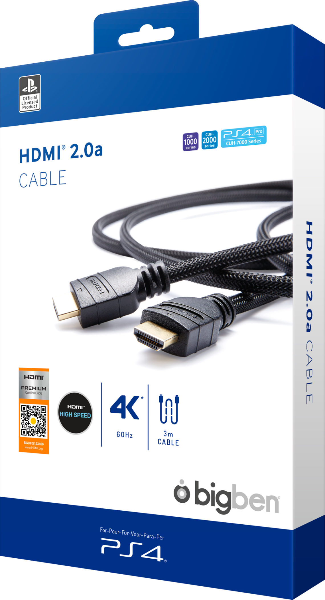 HDMI® 2.0A cable for 4K* ready systems 